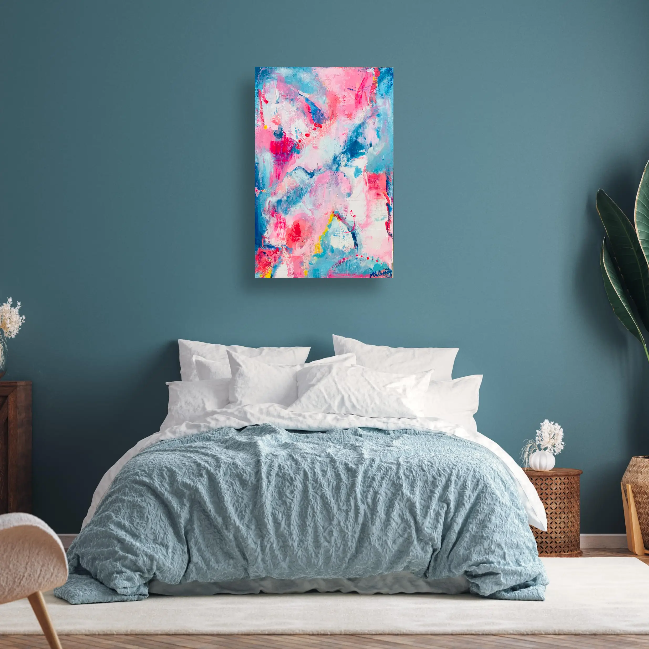 Pinky Blues on Bedroom blue.webp